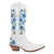 Dingo Womens Posie White/Blue Leather 13in Cowboy Boots