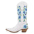 Dingo Womens Posie White/Blue Leather 13in Cowboy Boots