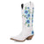 Dingo Womens Posie White/Blue Leather 13in Cowboy Boots