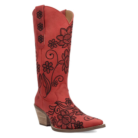 Dingo Womens Western Swing Red Leather 13in Cowboy Boots
