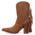 Dingo Womens Star Power Bootie Camel Suede 9in Cowboy Boots