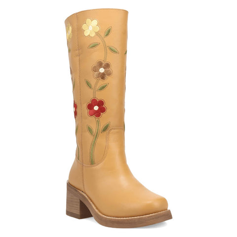 Dingo Womens Bloom Plantain Leather 14in Cowboy Boots