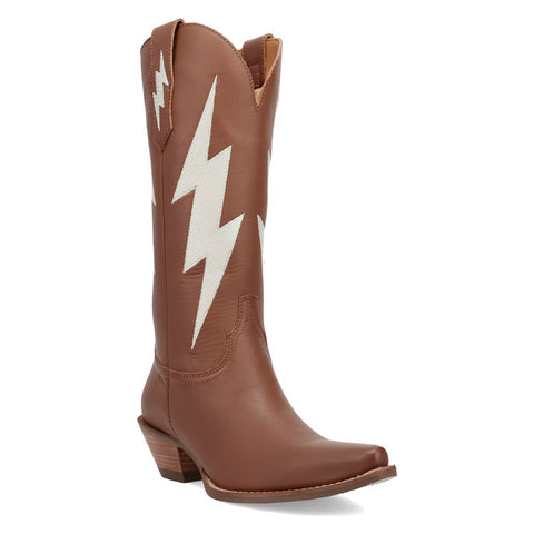 Dingo Womens Thunderbolt Brown Leather 14in Cowboy Boots