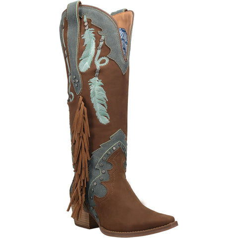 Dingo Womens Dream Catcher Cowboy Boots Leather Brown