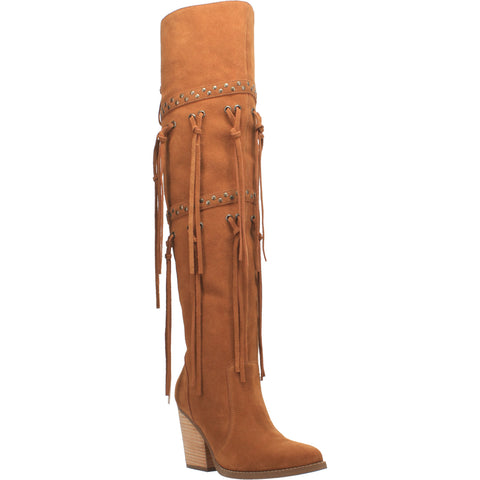 Dingo Womens Witchy Woman Over-the-Knee Boots Leather Whiskey