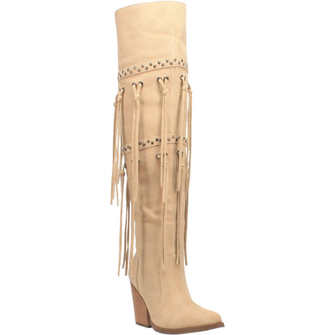 Dingo Womens Witchy Woman Over-the-Knee Boots Leather Sand