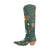 Dingo Womens Flower Power Green Suede Cowboy Boots 8.5 M