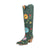 Dingo Womens Flower Power Green Suede Cowboy Boots 8.5 M