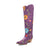 Dingo Womens Flower Power Purple Suede Cowboy Boots