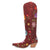 Dingo Womens Flower Power Burgundy Suede Cowboy Boots