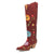 Dingo Womens Flower Power Burgundy Suede Cowboy Boots