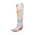 Dingo Womens Flower Power White Suede Cowboy Boots