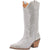 Dingo Womens Silver Dollar Silver Leather Fashion Boots