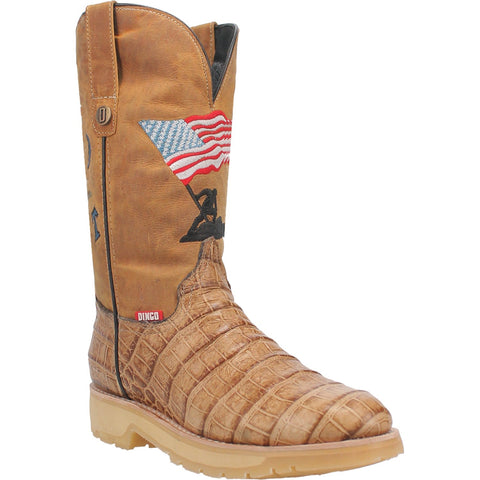 Dingo Mens Patriot Tan Leather Cowboy Boots