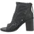 Dingo Womens Jeezy Black Leather Sandals Shoes