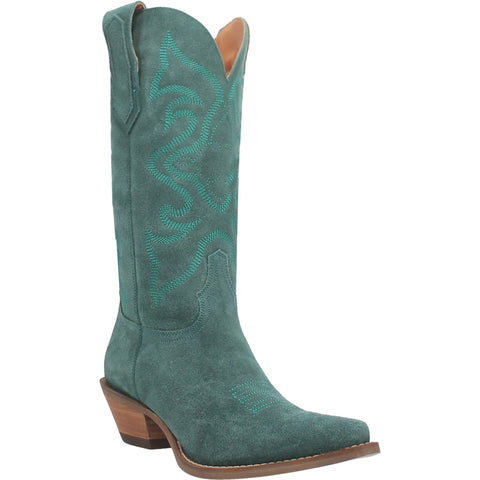 Dingo Womens Out West Cowboy Boots Leather Green 8.5 M