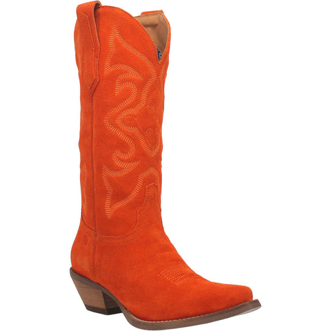 Dingo Womens Out West Cowboy Boots Leather Orange