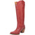Dingo Womens High Cotton Cowboy Boots Leather Red