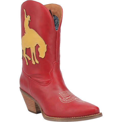 Dingo Womens Let Er Buck Cowboy Boots Leather Red