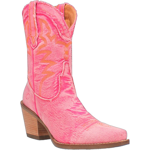 Dingo Womens Yall Need Dolly Pink Denim Cowboy Boots