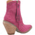 Dingo Womens Classy N Sassy Bootie Cowboy Boots Leather Fuchsia Suede
