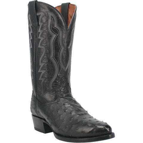 Dan Post Mens Tempe Black Full Quill Ostrich Cowboy Boots 11 D