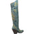 Dan Post Womens Flower Child Over-The-Knee Boots Leather Turquoise