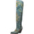 Dan Post Womens Flower Child Over-The-Knee Boots Leather Turquoise