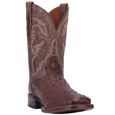 Dan Post Mens Alamosa Cowboy Boots Ostrich Chocolate 12 EW