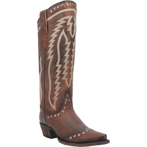 Dan Post Womens Sadi Brown Leather Cowboy Boots