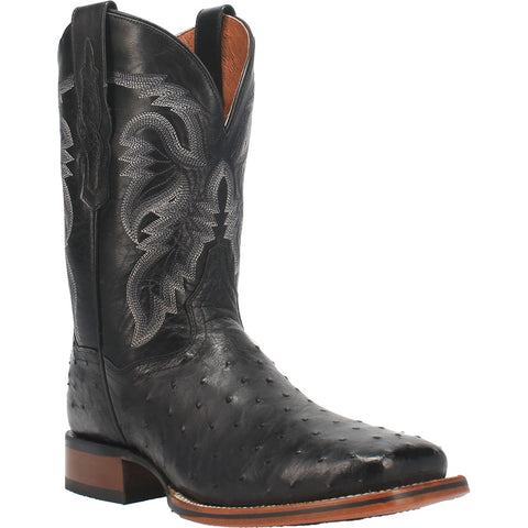 Dan Post Mens Alamosa Cowboy Boots Ostrich Black 11.5 D