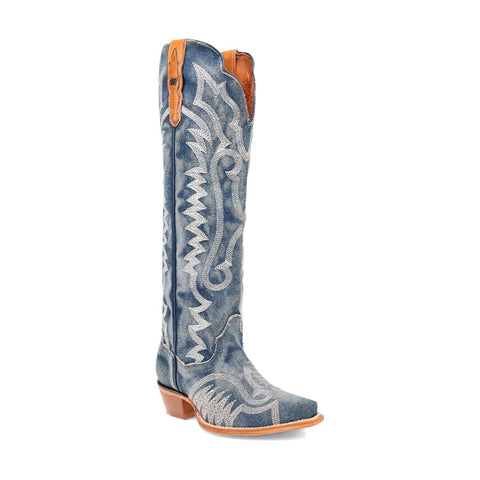 Dan Post Womens Darlin Denim Fabric Cowboy Boots 7.5 M