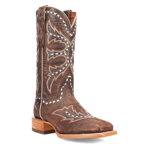 Dan Post Womens Gretchen Sanded Brown Leather Cowboy Boots