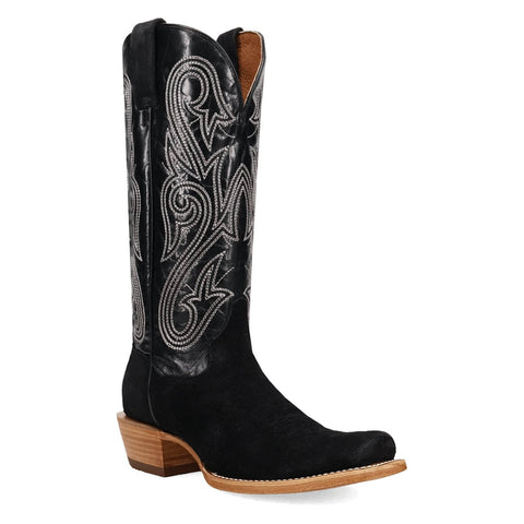 Dan Post Womens Lanessa Black Suede 13in Cowboy Boots
