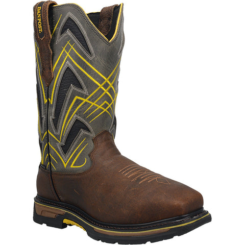 Dan Post Mens Cyclone Work Boots Leather Gray/Brown 10.5 M