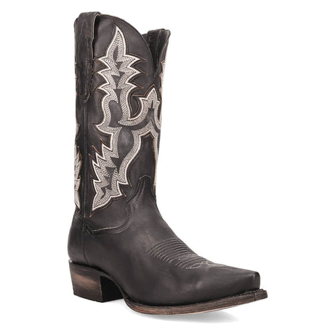 Dan Post Mens Diesel Black Leather Cowboy Boots