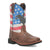 Dan Post Kids Unisex Buck Brown/Flag Leather Cowboy Boots