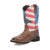 Dan Post Kids Unisex Buck Brown/Flag Leather Cowboy Boots