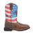 Dan Post Youth Unisex Buck Brown/Flag Leather Cowboy Boots