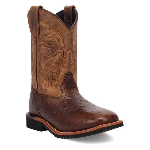 Dan Post Kids Unisex Jet Chocolate/Brown Leather Cowboy Boots