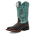 Dan Post Youth Unisex Salina Chocolate/Turquoise Leather Cowboy Boots