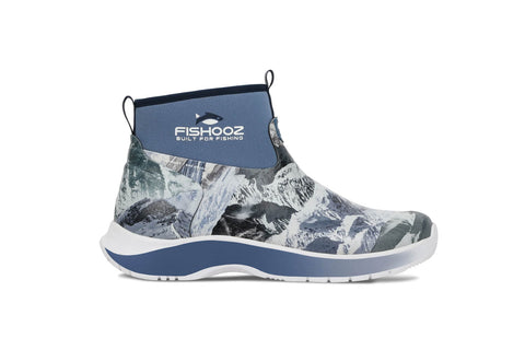 Fishooz Mens DryRun Ankle Splotch/Blue Rubber Hunting Boots
