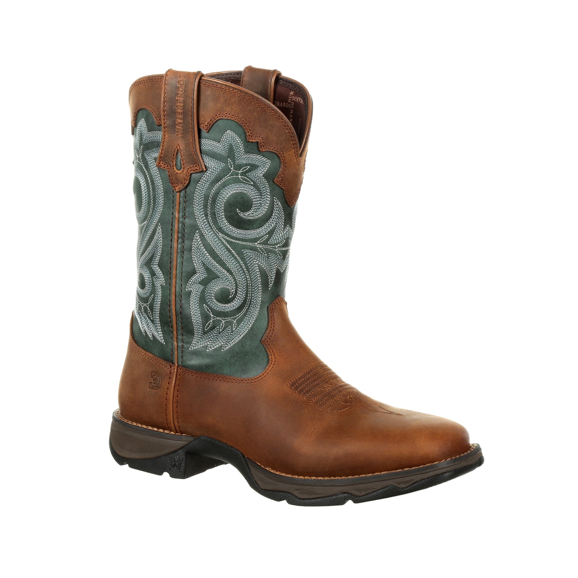 Durango Womens Brown Evergreen Leather Rebel WP Cowboy Boots The Western Company