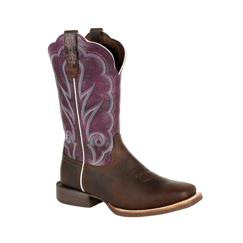 Durango Womens Brown/Plum Leather Rebel Pro Ventilated Cowboy Boots