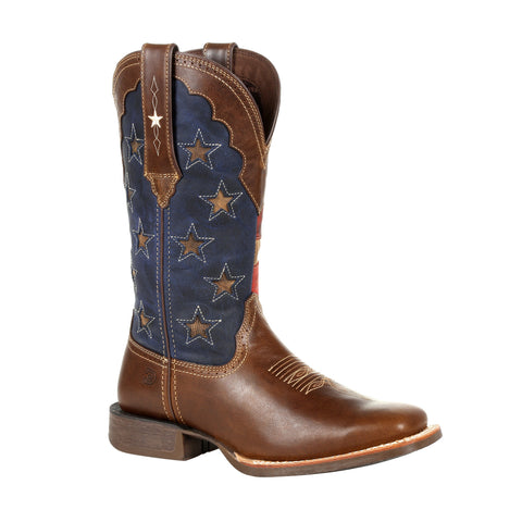 Durango Womens Saddle/Vintage Flag Leather Rebel Pro Cowboy Boots