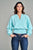 Kimes Ranch Womens Dewey V Neck Turquoise 100% Cotton Pullover Sweater