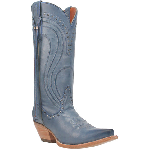 Dan Post Womens Donnah Blue Leather Cowboy Boots