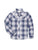 Ely and Walker Kids Girls Plaid With Embroidery Blue Poly/Cotton L/S Shirt