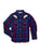 Ely and Walker Kids Girls Rose Embroidery Plaid Navy Poly/Cotton L/S Shirt