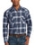 Ely and Walker Mens Western Flannel Plaid Blue 100% Cotton L/S Shirt